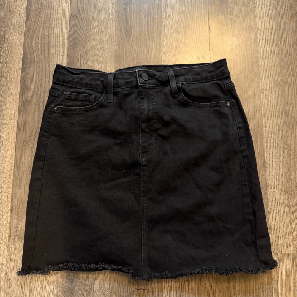 Just Black Tatiana High Rise Black Denim Mini Skirt Size M